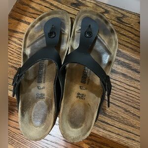 Birkenstock Gizeh Black Sandals sz 39
